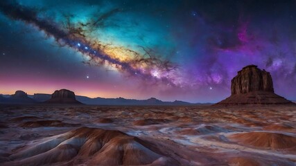 Nebula Dreams: A Colorful Desert Oasis in a Cosmic Realm