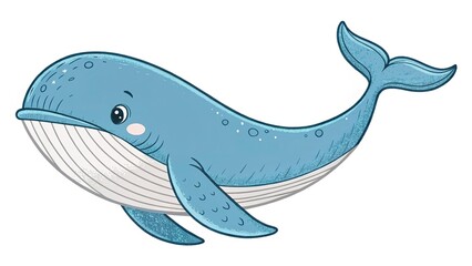 Obraz premium Whale clip art illustration isolated on white background