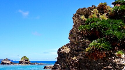 沖縄県慶良間諸島安慶名敷島のビーチの風景
