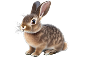 Fototapeta premium brown rabbit illustration on transparent background