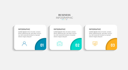 Business infographic design template with 3 options, steps or processes. Can be used for workflow layout, diagram, annual report, web design