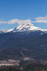 Snow-Covered Chief Mountain in Squamish, BC, Canada Under Clear Blue Sky