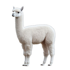 white alpaca on white background