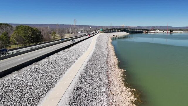 Chickamauga Dam, Chattanooga, TN, 4K drone footage
