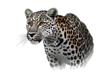 Obraz premium leopard portrait on white background digital painting