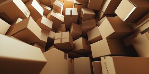 Algorithmic Logistics Disrupted Supply Chain Visualization with AI-Powered Inventory Management - Dynamic Cardboard Complexity in Modern Warehouse Optimization