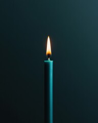 Fototapeta premium Healing Hope Teal Awareness Candle for Sexual Assault Remembrance - Empowerment, Resilience, and Support in Contemporary Wellness Design
