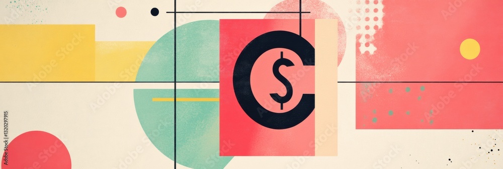 Aufkleber geometric abstract figure of a price tag with discount elements in modern art style