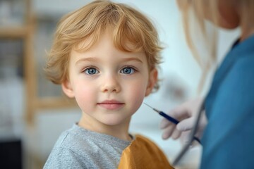 Pediatric Neurologist Examines Baby with Tuning Fork and Reflex Tests in Caring Clinic Environment