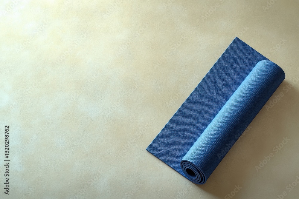 Poster calm yoga mat positioned diagonally on a light background for a serene atmosphere in a peaceful stud
