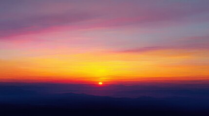 Serene Sunset Landscape with Soft Pastel Tones and Smooth Gradients of Warm Colors