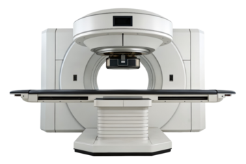 Modern medical linear accelerator for cancer treatment isolated with transparent background