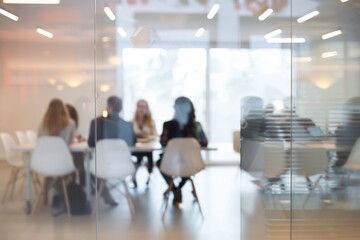 blur people in meeting room