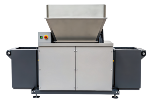 Industrial food waste processor isolated with transparent background