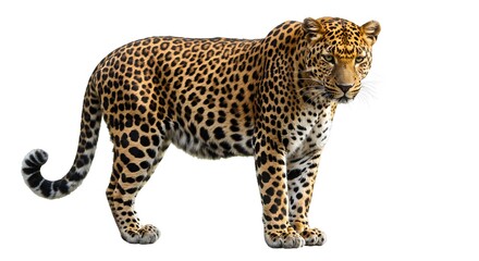 Naklejka premium leopard on white background