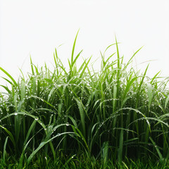 green grass on white background