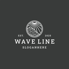 Wave logo vector hipster vintage icon illustration