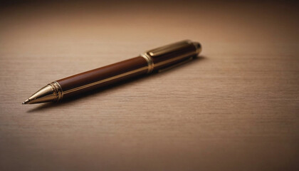 closeup of a brown pen