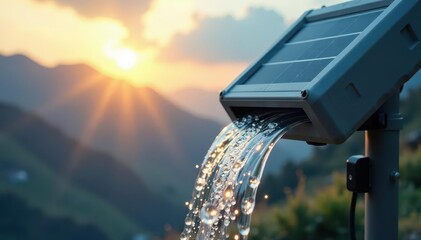 Close-up of solar-powered atmospheric water generator extracting moisture , atmospheric, efficient