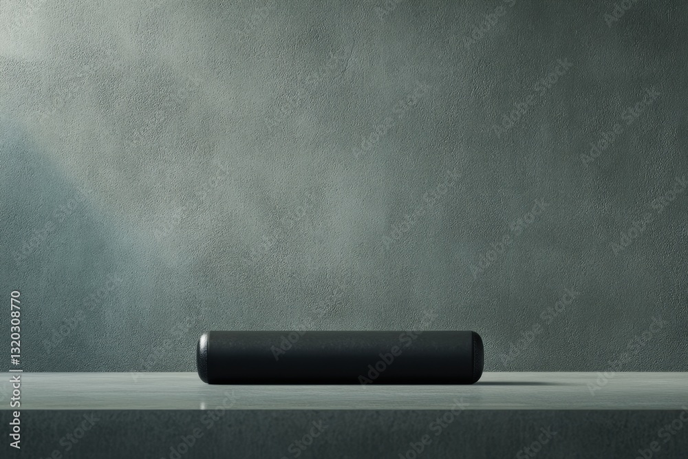 Poster fitness roller positioned on clean flat surface showcasing minimalist design and ample negative spac