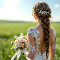 자연광속레이스드레스신부