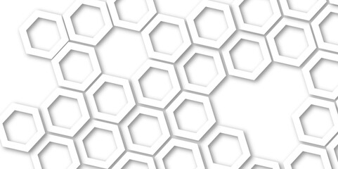Abstract white 3d technology hexagon texture background. Futuristic 3d technology hexagon background. Used for cover design, book design, website background, advertising. Vector illustration.  