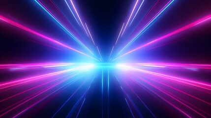 Obraz premium Modern double-color futuristic neon background with vibrant blue and pink glowing lights