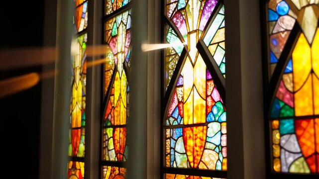 Sunlit Stained Glass Window: A Divine Light