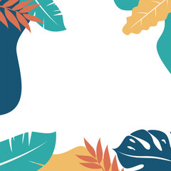 Boho Tropical Leaves Sale Post Frame with Botanical Summer Plants