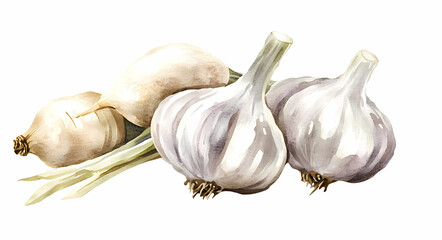 Obraz premium Fresh Garlic Collection: A close-up shot of a collection of fresh garlic bulbs, showcasing the natural textures and forms of the cloves, ideal for culinary and health concepts.