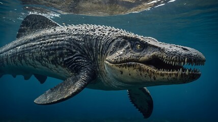 Mosasaurus Teeth with Bubbles and Underwater Light