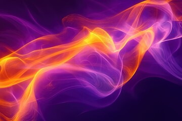 Obraz premium Abstract purple and orange light streams creating a dynamic flowing ethereal design