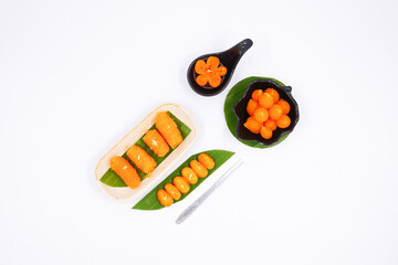 Thai desserts on isolate white background