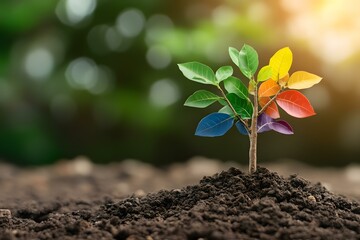 Rainbow Tree Growth Concept