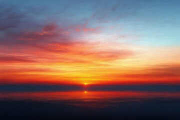 Sunset Landscape with Soft Pastel Colors and Gradients in the Sky