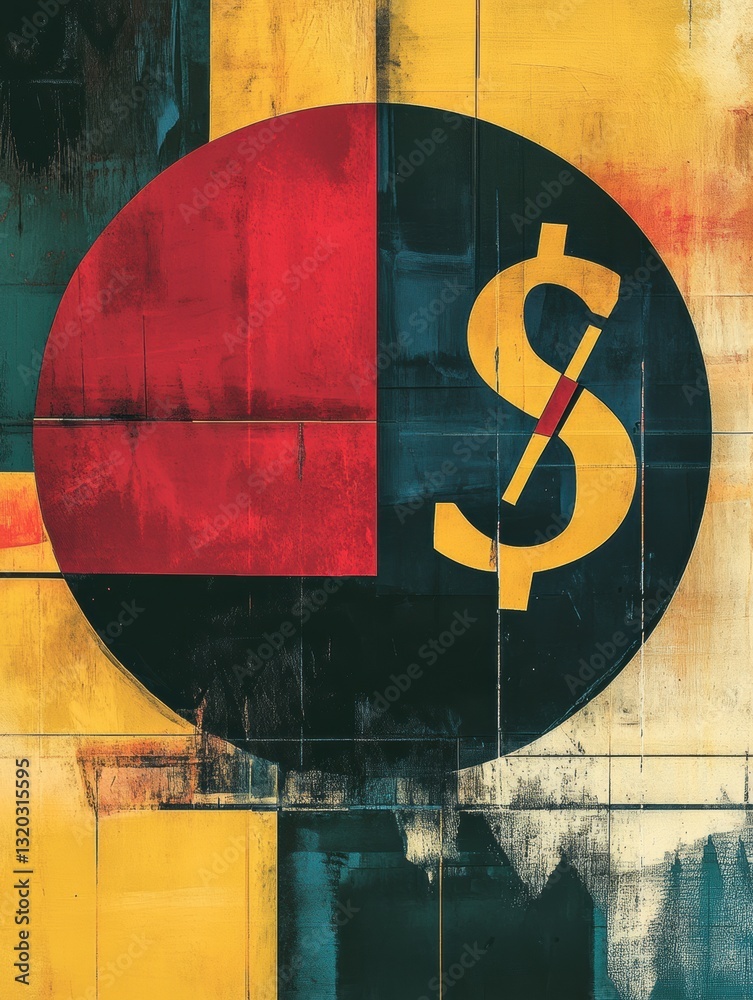 Aufkleber geometric price tag transforms into modern abstract figure symbolizing discounts and savings through