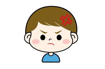 怒る表情の男の子