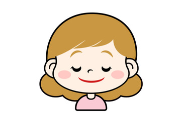 目を閉じた表情の女の子