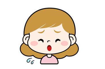 焦る表情の女の子