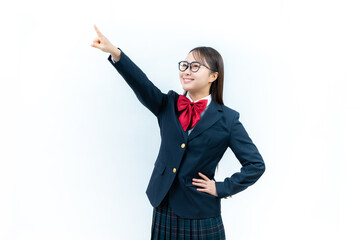 眼鏡をかけた女子高生