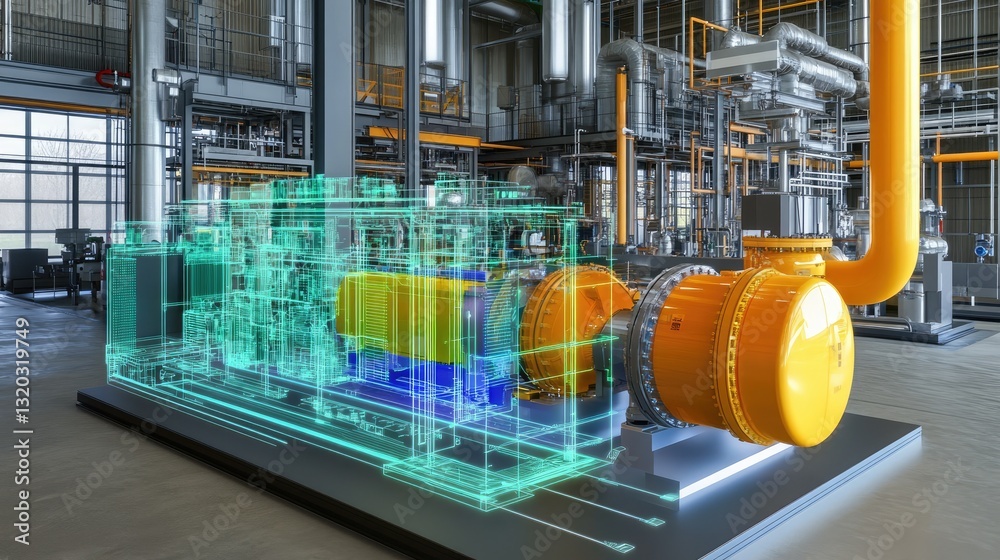 Poster augmented reality interface displaying computer engineering schematics in d space.