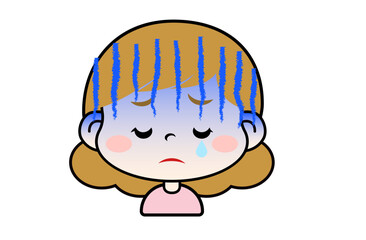 ショックを受けた表情の女の子