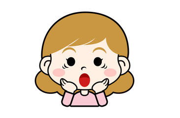 凄く驚いたポーズをしている女の子