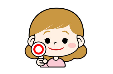 正解ポーズの女の子