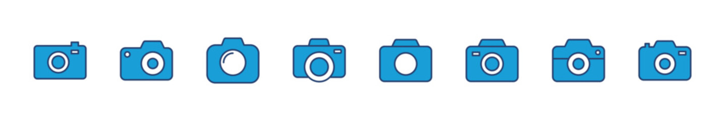 Camera icon set. photo camera icon. camera photography icon.