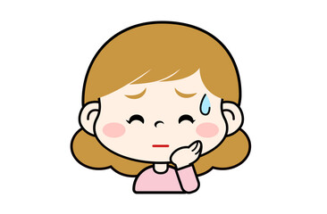 困ったポーズをする女の子