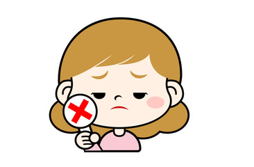 不正解ポーズの女の子