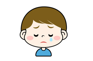 涙を流す表情の男の子