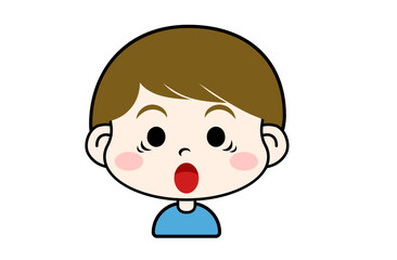 驚く表情の男の子