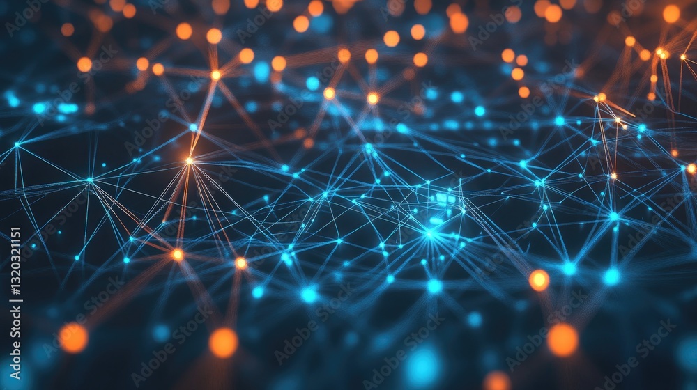 Poster close-up of a circuit board with glowing microchips and intricate electrical connections, symbolizin